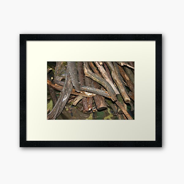 Wood pile Framed Art Print