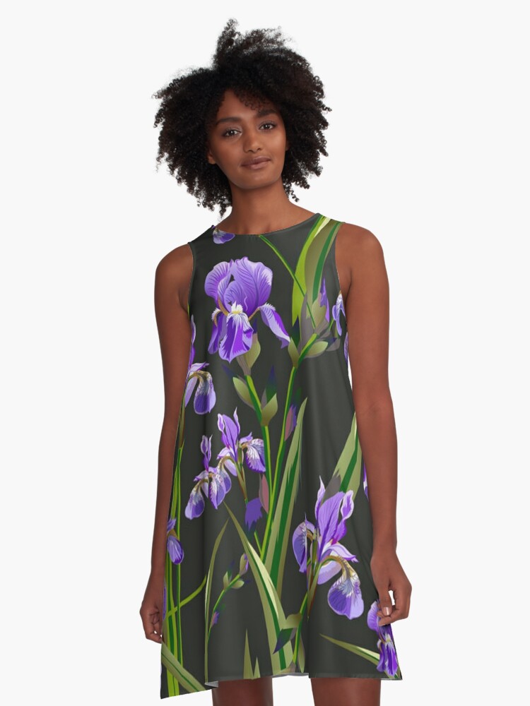 Iris print outlet dress