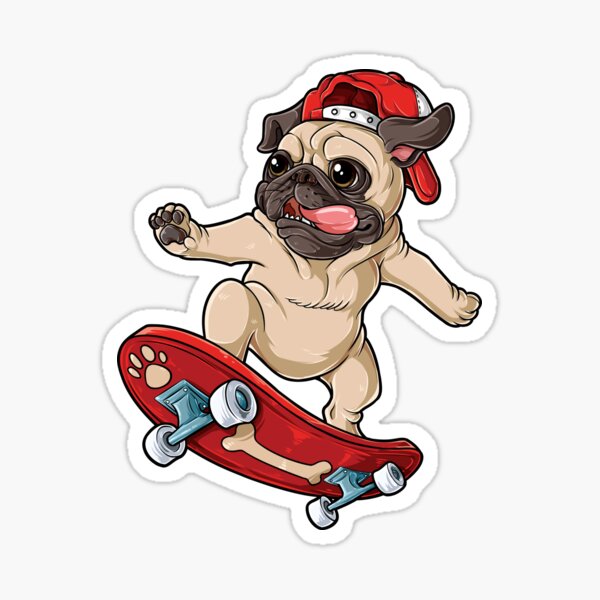 Vista previa del artículo con la obra «Pug Skateboard camiseta Perro Cachorro Patinador Skateboarding», diseñado y vendido por LiqueGifts.