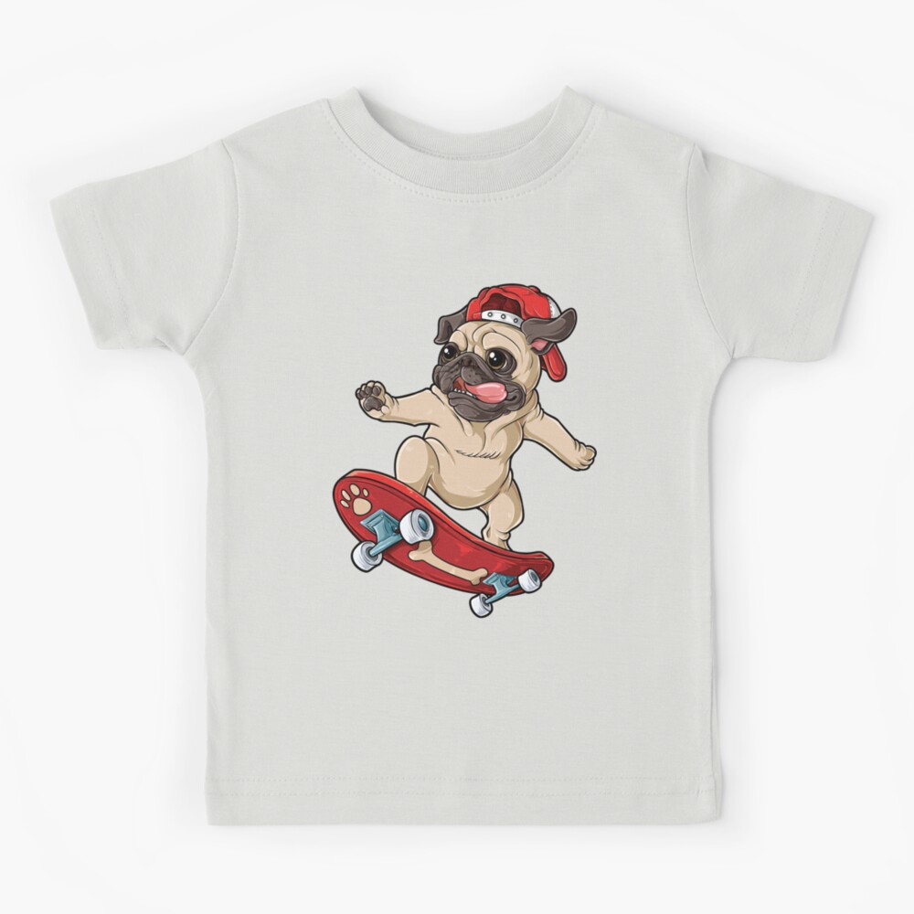 Pug Skateboard T shirt Dog Puppy Funny Skater Skateboarding Long Sleeve T  Shirt by LiqueGifts