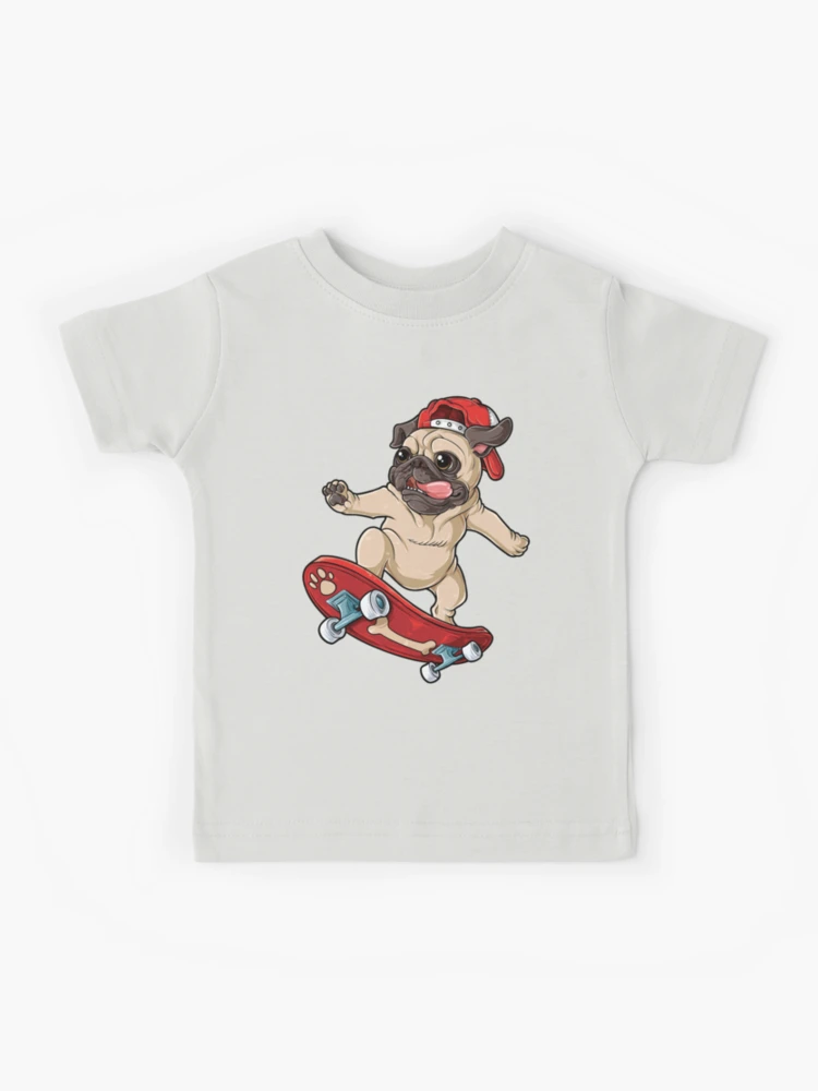 Pug Skateboard T shirt Dog Puppy Funny Skater Skateboarding Long Sleeve T  Shirt by LiqueGifts