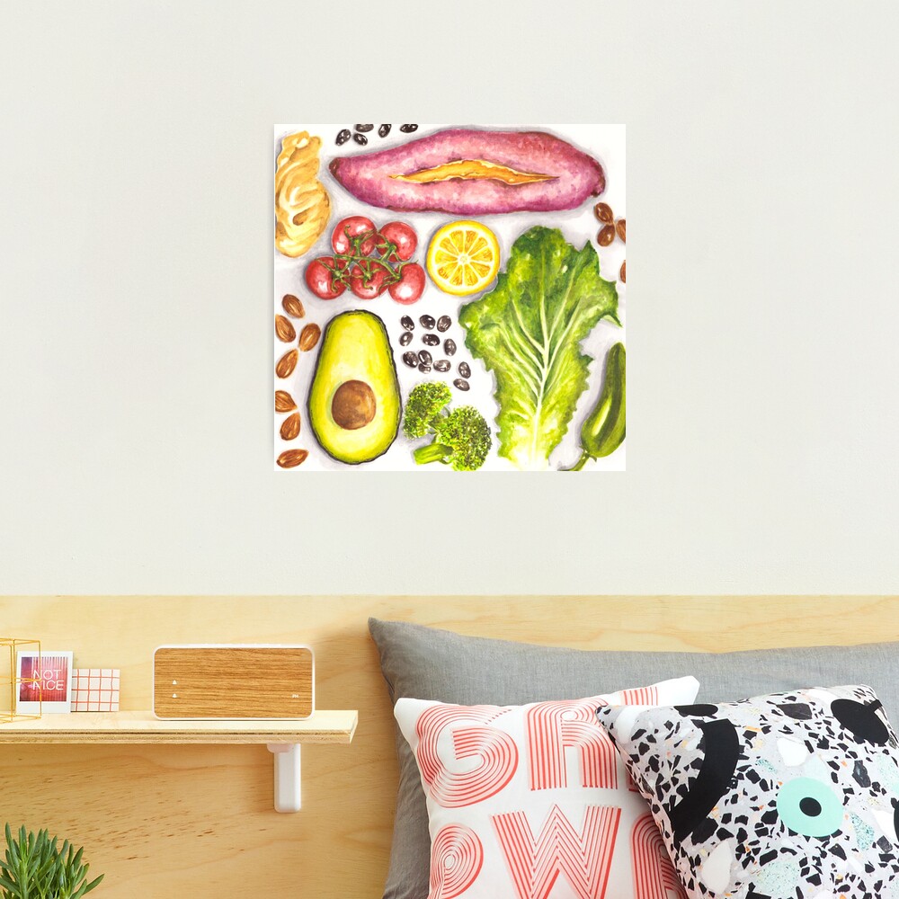 Watercolor Healthy Food Photographic Print