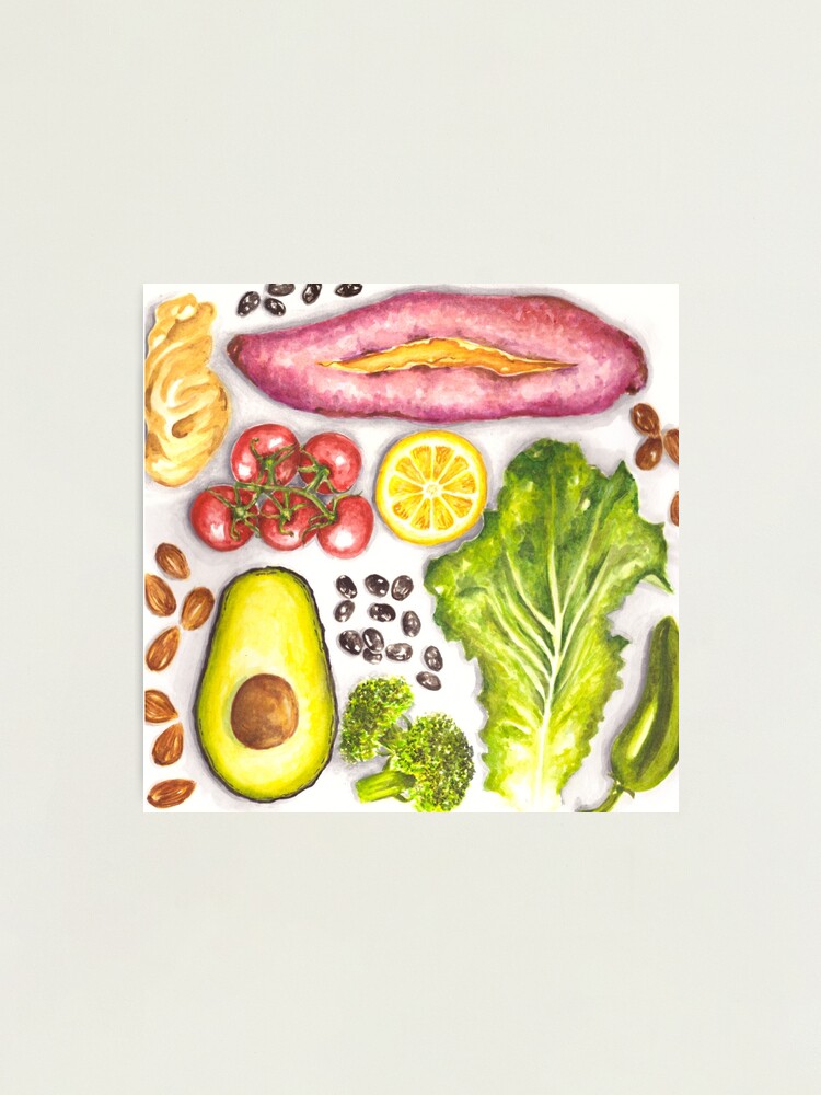 Alternate view of Watercolor Healthy Food Photographic Print