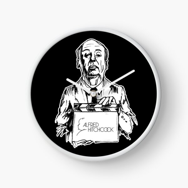 Alfred Hitchcock Hour Clock with Movie Clapperboard Clock