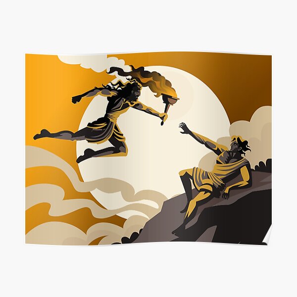 prometheus stealing fire greek mythology Poster