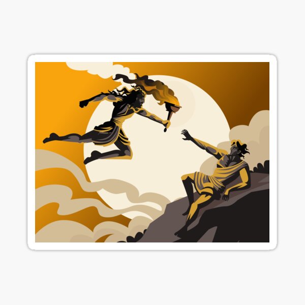 prometheus stealing fire greek mythology Sticker