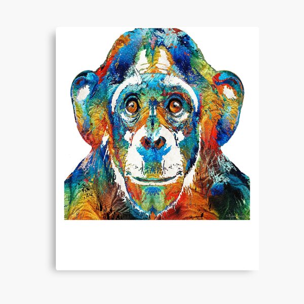 Cheeky Chimp Monkey B&W Picture CANVAS WALL ART Square Print Cheeky Chimp Monkey B&W Picture CANVAS WALL ART Square Print
