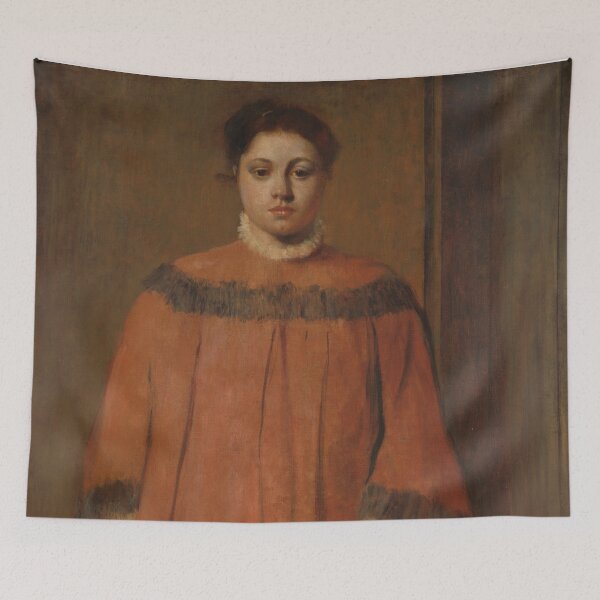Item preview, Edgar Degas, Girl in Red, 1866 Painting designed and sold by VibrantDesign.