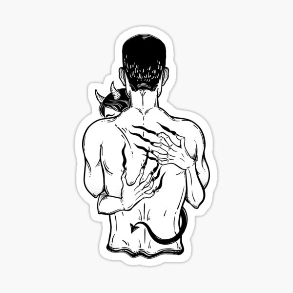 Man arms of a demon Succubus. Sticker