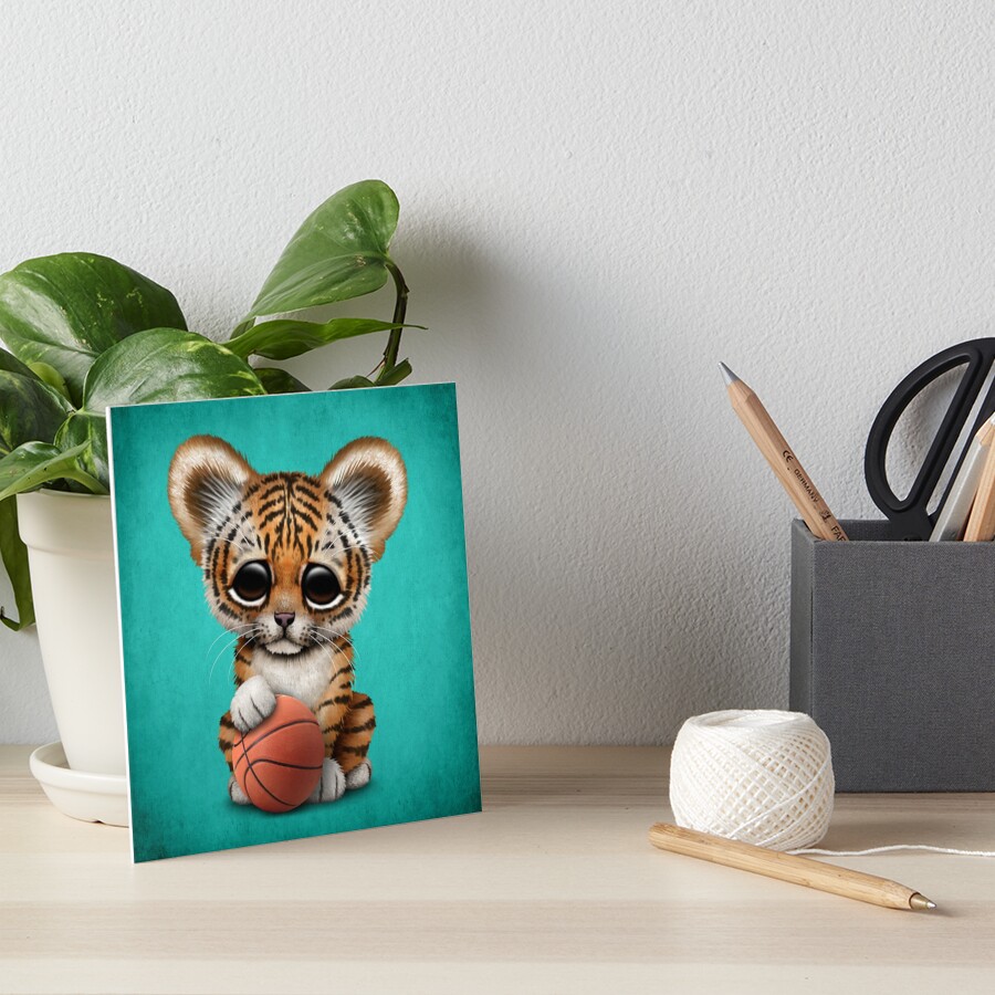 Cute Baby Tiger Cub on Brown Poster for Sale by jeff bartels