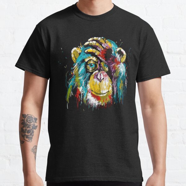 Item preview, Chimp - Chimpanzee Painting - Cute Monkey Painting - Chimpanzee Shirt - Chimp Art designed and sold by Galvanized.