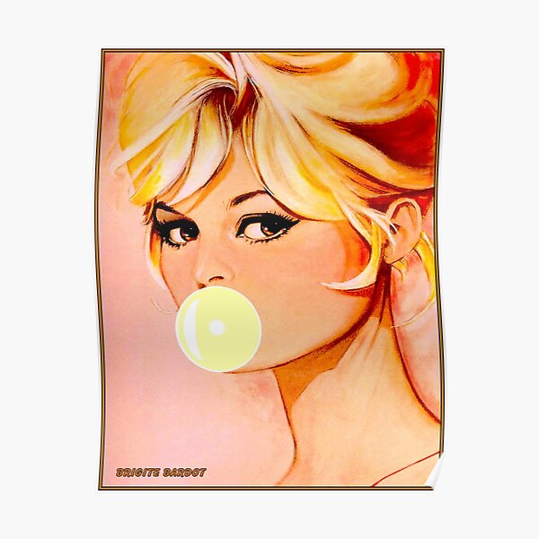 BRIGITE BARDOT: Impression de soufflage de bulles vintage Poster