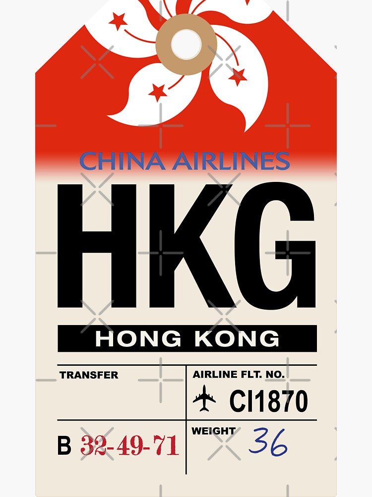 Hong Kong (HKG) Airline Luggage Tag