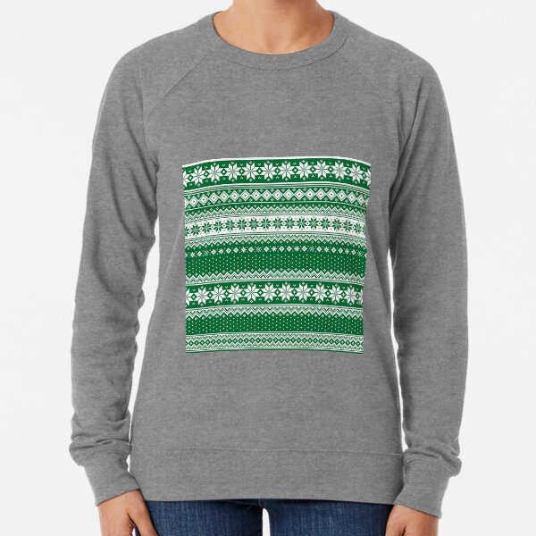 Nordic Scandinavian Christmas Green2 Lightweight Sweatshirt