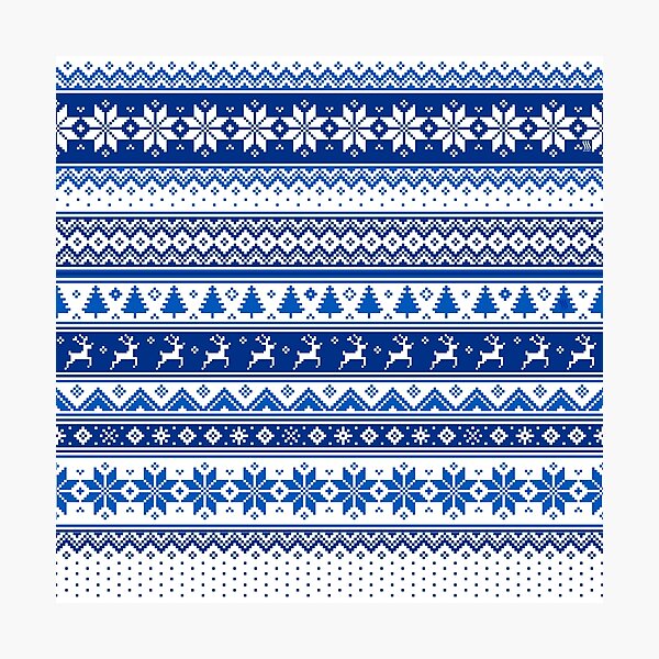 Nordic - Scandinavian Winter Blue Photographic Print