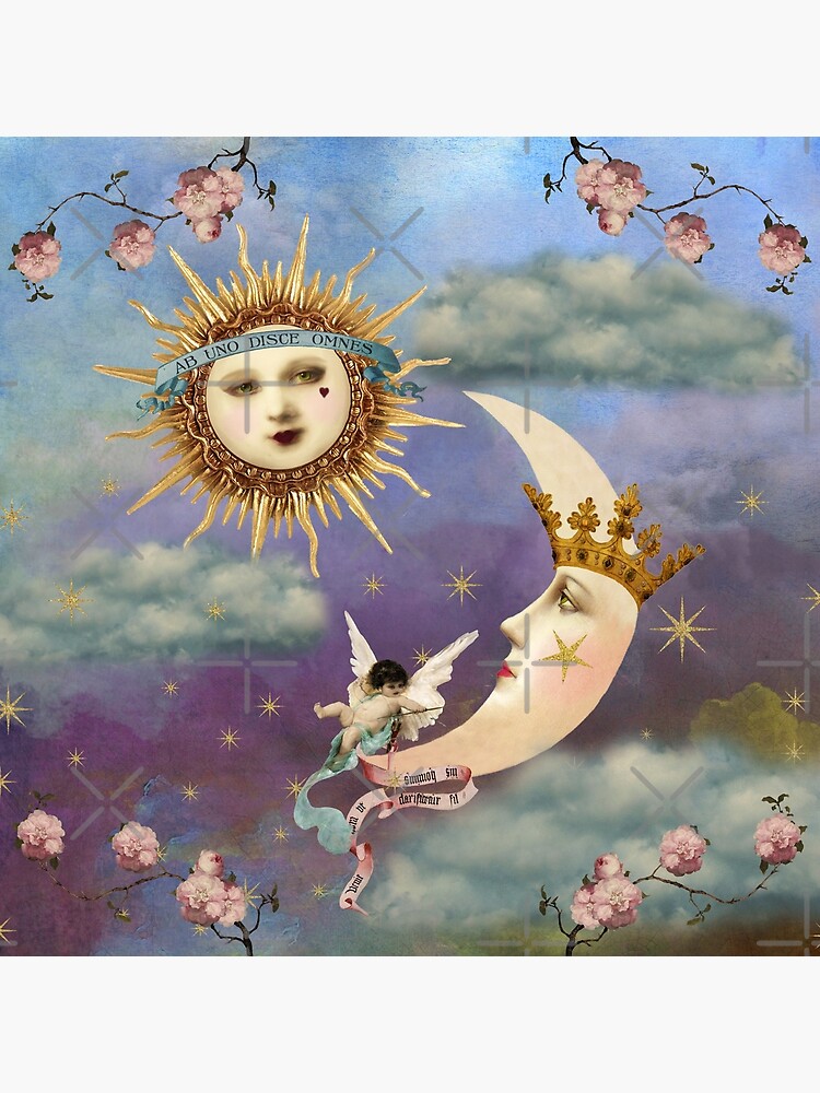 Sun Moon And Star Tarot Cards Celestial Mystical Poster Stock
