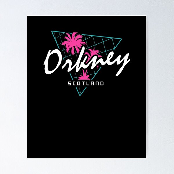 Item preview, Retro 80s Neon 'Orkney' Vintage Scotland designed and sold by dinosareforever.
