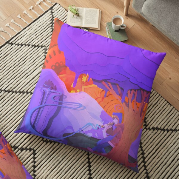 The Flautist's Serenade Floor Pillow
