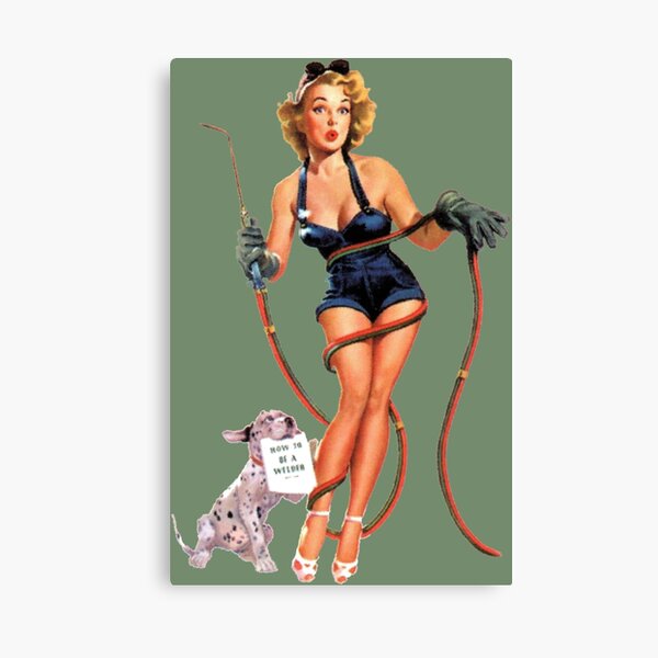 Vintage Sexy Pin-up Fix-it Girl PHOTO Plumber Legs Heels Art Print Pinup