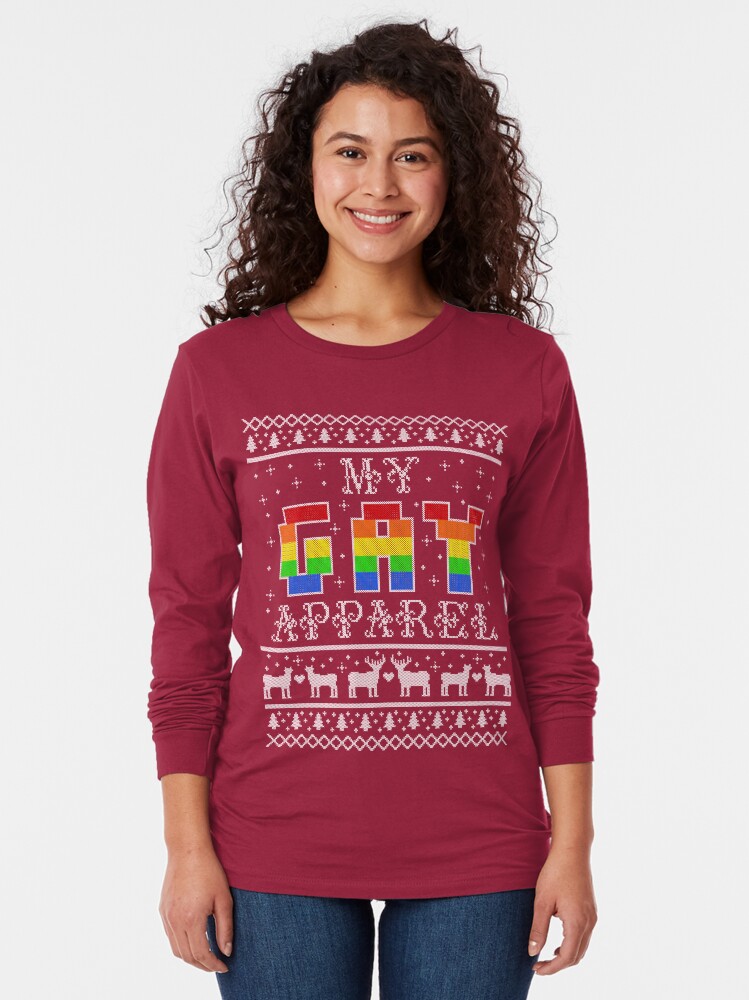 Alternate view of My Gay Apparel Holiday Sweater Long Sleeve T-Shirt