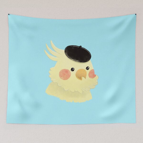 Item preview, Cute french Cockatiel Weiro in a beret designed and sold by jasmineberry.