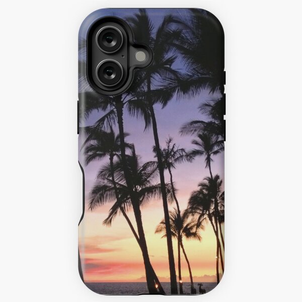 Vista previa del artículo con la obra «Arte fotográfico hawaiano tropical del atardecer de la playa de la palmera de Hawaii», diseñado y vendido por alohagiftbox.