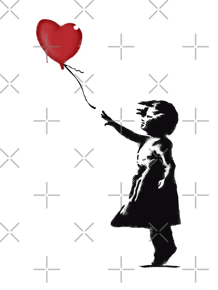 Thumbnail 2 of 2, Kids T-Shirt, Banksy Girl with heart balloon graffiti street art Balloon Girl HD HIGH QUALITY ONLINE STORE designed and sold by iresist.