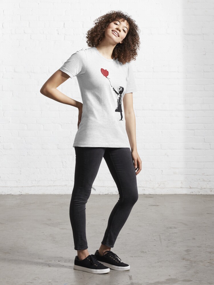 Banksy Girl with heart balloon graffiti street art Balloon Girl HD HIGH  QUALITY ONLINE STORE Essential T-Shirt for Sale by iresist
