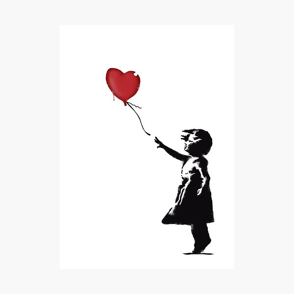 Banksy Girl con corazón globo graffiti arte callejero Balloon Girl HD TIENDA ONLINE DE ALTA CALIDAD Lámina fotográfica