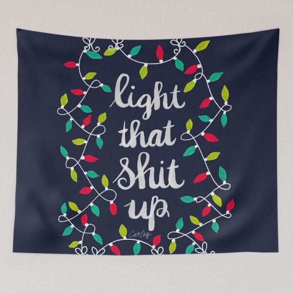 Item preview, Light That Shit Up – Rainbow Bulbs on Navy designed and sold by Cat Coquillette.