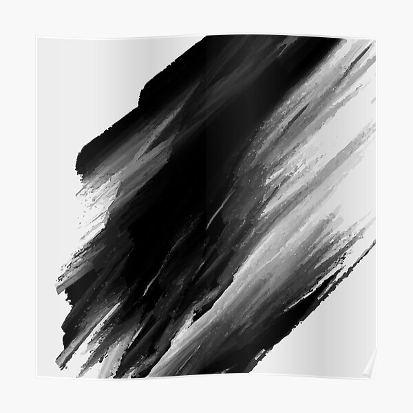 Black Color Paint Brush Background Poster By Parazitgoodz Redbubble