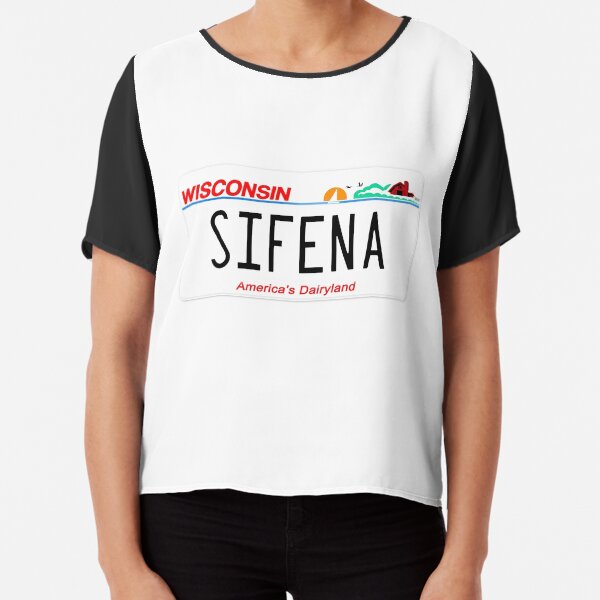 Sifena WI License Plate Chiffon Top