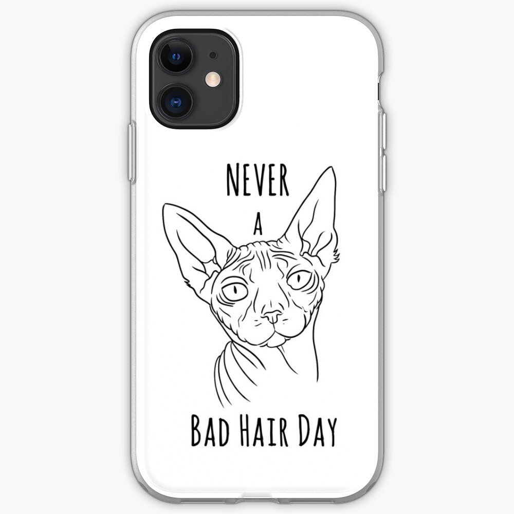 Coque Iphone Chat Sphynx Jamais Un Mauvais Jour Par Spectralstories Redbubble