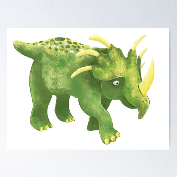 Item preview, Triceratops worried dinosaur designed and sold by jasmineberry.