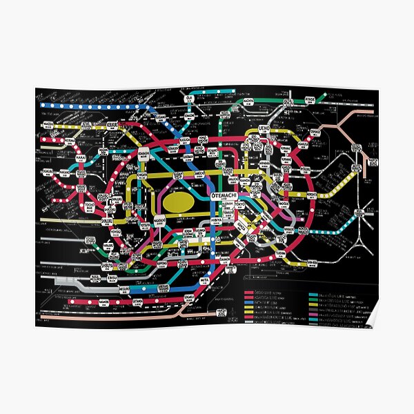 Tokyo Subway System Map Poster