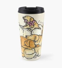 Taza de viaje Dormir pila de perros Golden Retriever