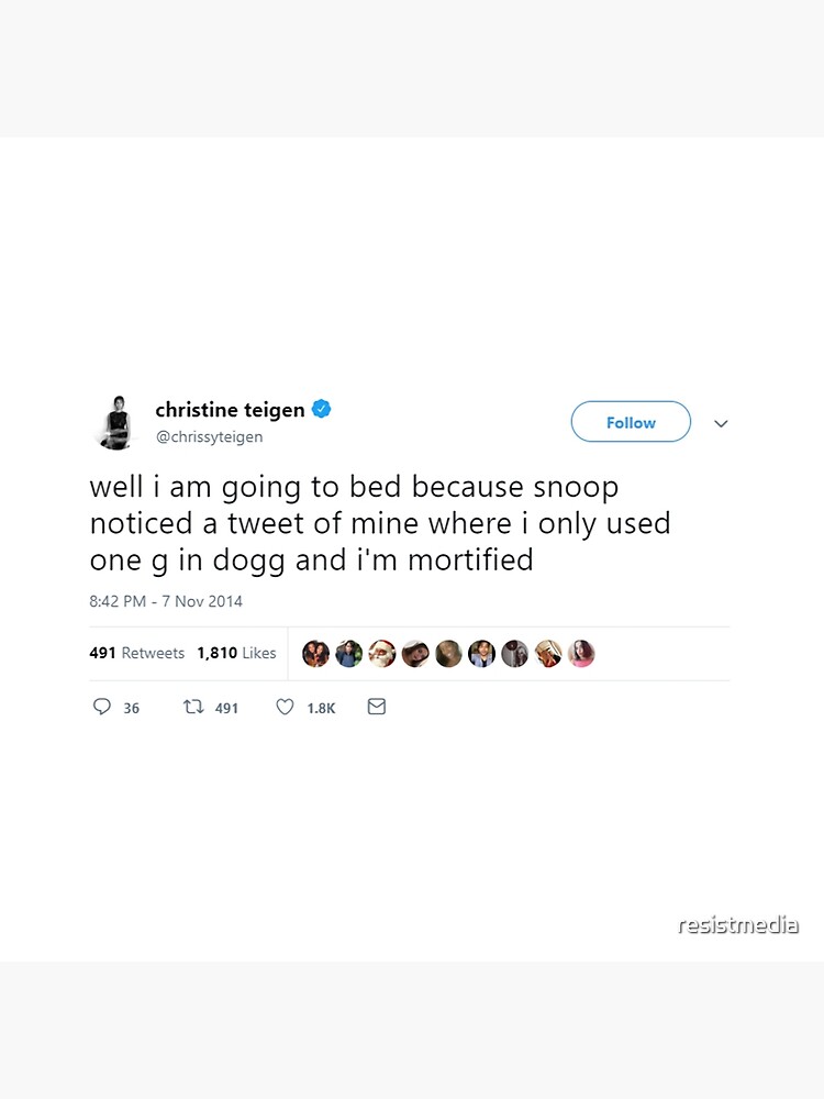 Chrissy Teigen tweet by resistmedia