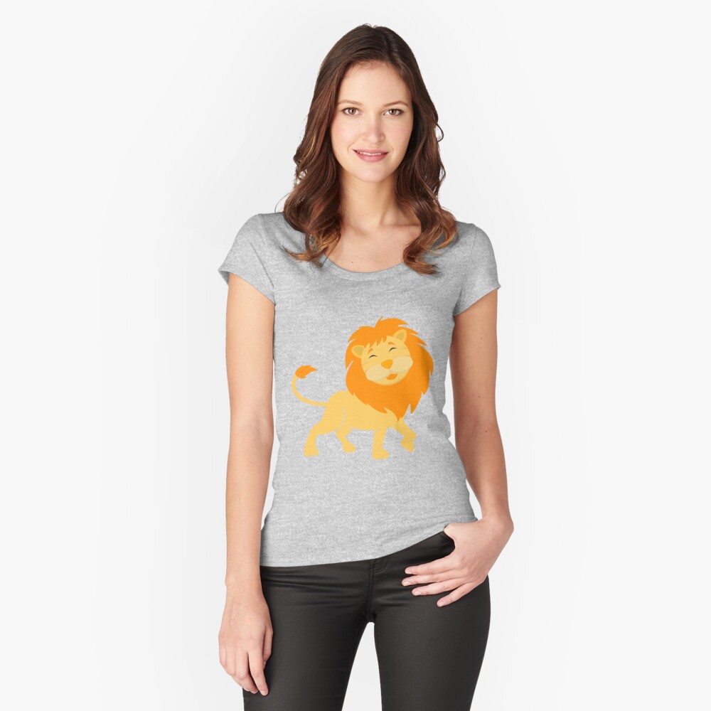 Cute Lion Fitted Scoop T-Shirt