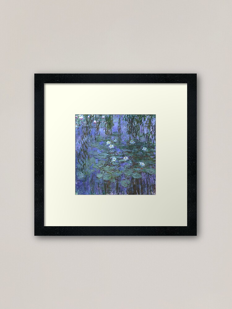 Thumbnail 1 of 7, Framed Art Print, Monet - Blue Waterlilies designed and sold by Chunga.