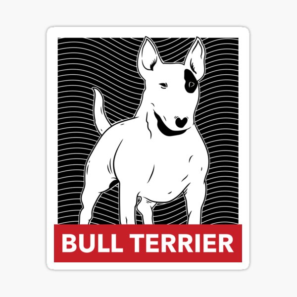 BULLS GRAND AUTOCOLLANT motif chien Tête  BULL TERRIER BLANC N° 1 