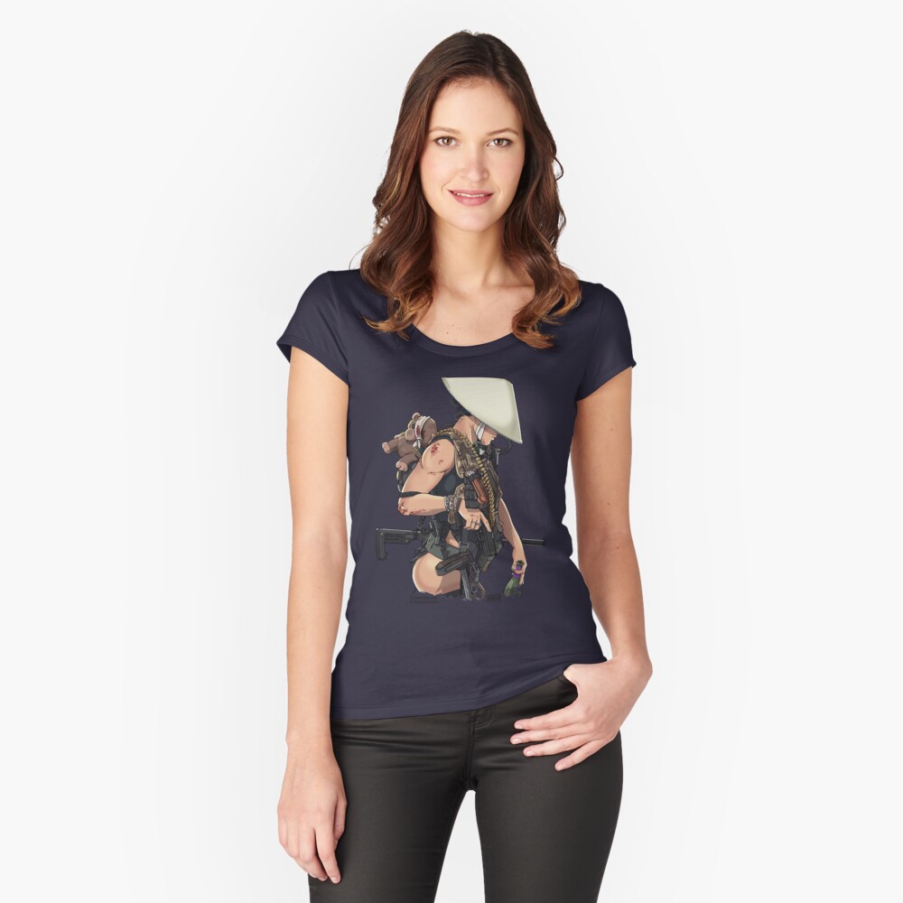 Vista previa del artículo con la obra «Camiseta entallada de cuello ancho», diseñado y vendido por hiwez.
