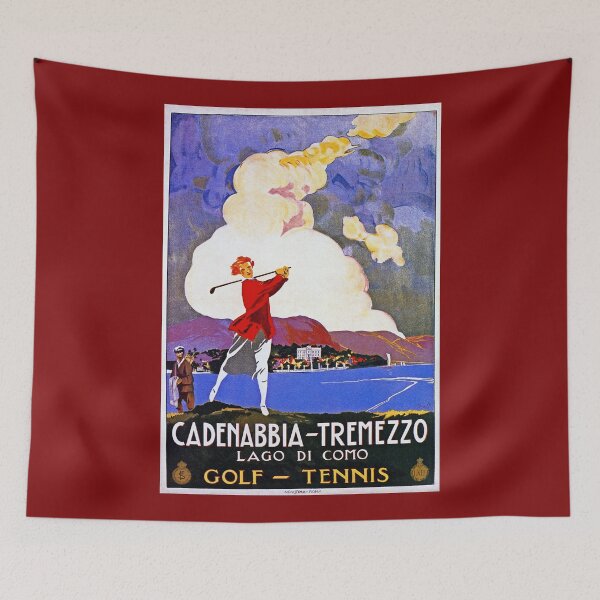 Item preview, Vintage Lake Como Cadenabbia golf tennis travel ad designed and sold by aapshop.