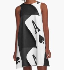 Ace of Spades Monochrome Playing Card A-Line Dress