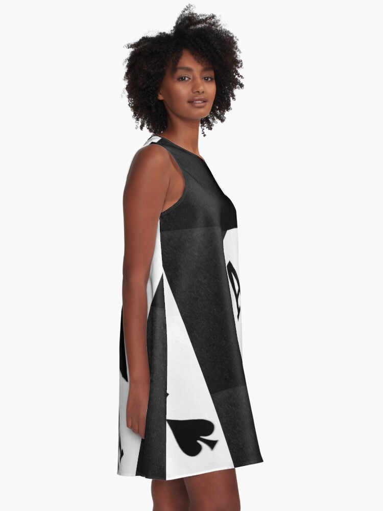 Alternate view of Ace of Spades Monochrome Playing Card A-Line Dress