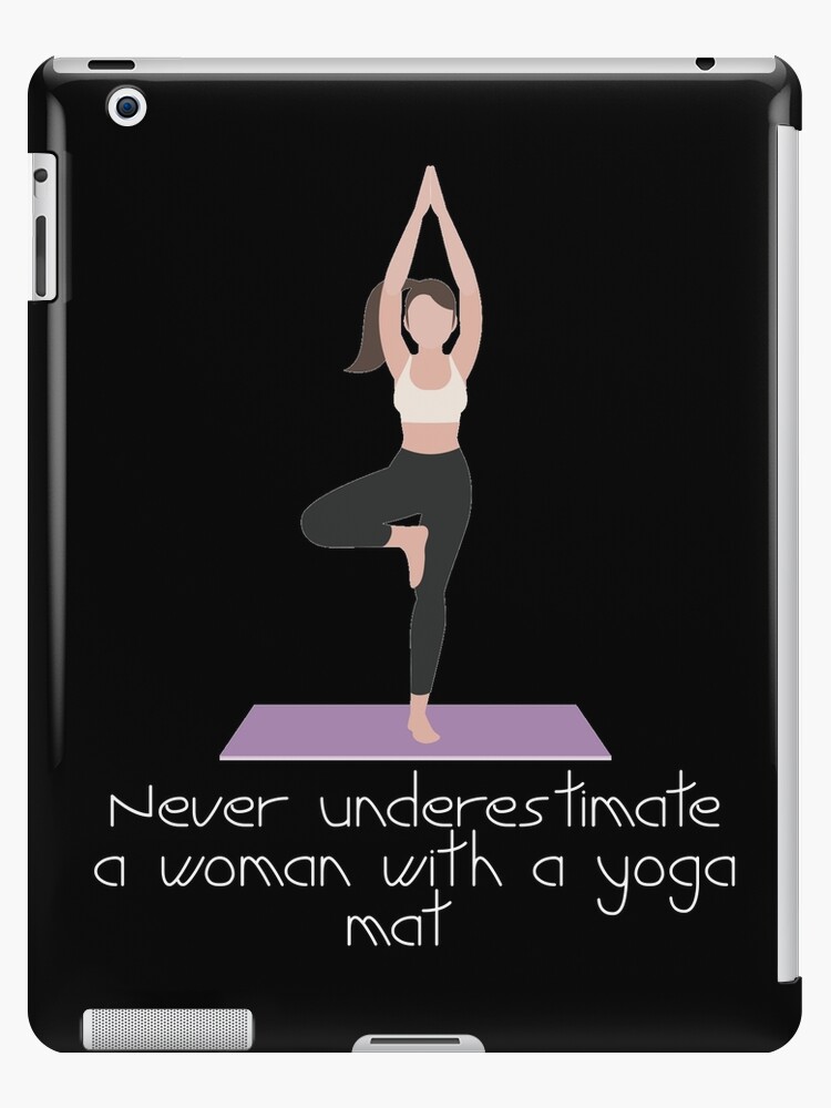 Never Underestimate a Woman with a Yoga Mat Kids T-Shirt for Sale by jaygo