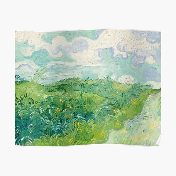Vincent van Gogh, Grüne Weizenfelder, Auvers, 1890 Gemälde Poster