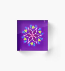 Purplefloral drops Acrylic Block