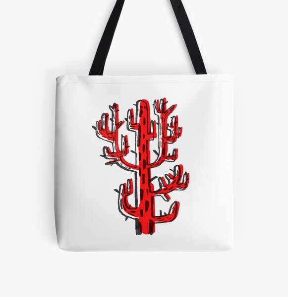 Cactus rojo All Over Print Tote Bag