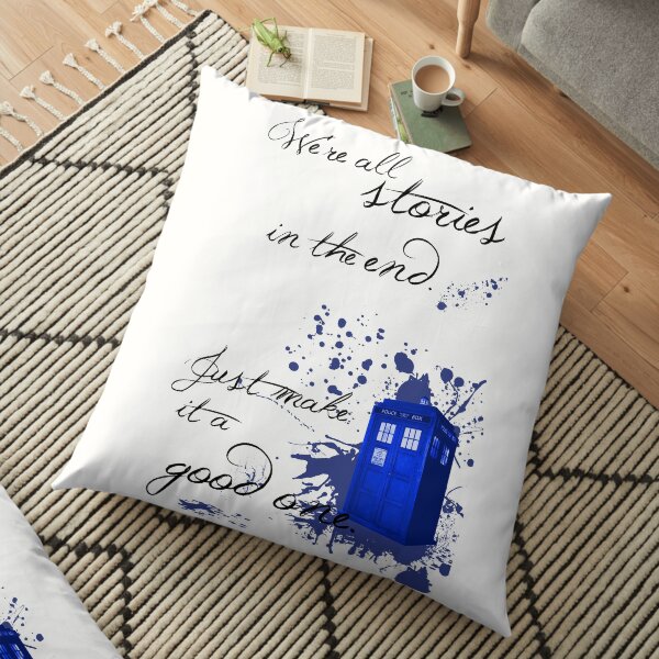 Nous sommes toutes des histoires à la fin (blanc) Coussin de sol