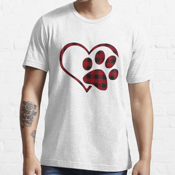 Paw Prints In Heart Unisex Novelty T-Shirt Color Options Available